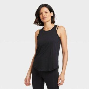 All In Motion Black Sleeveless Tank Top L Polyester/Spandex